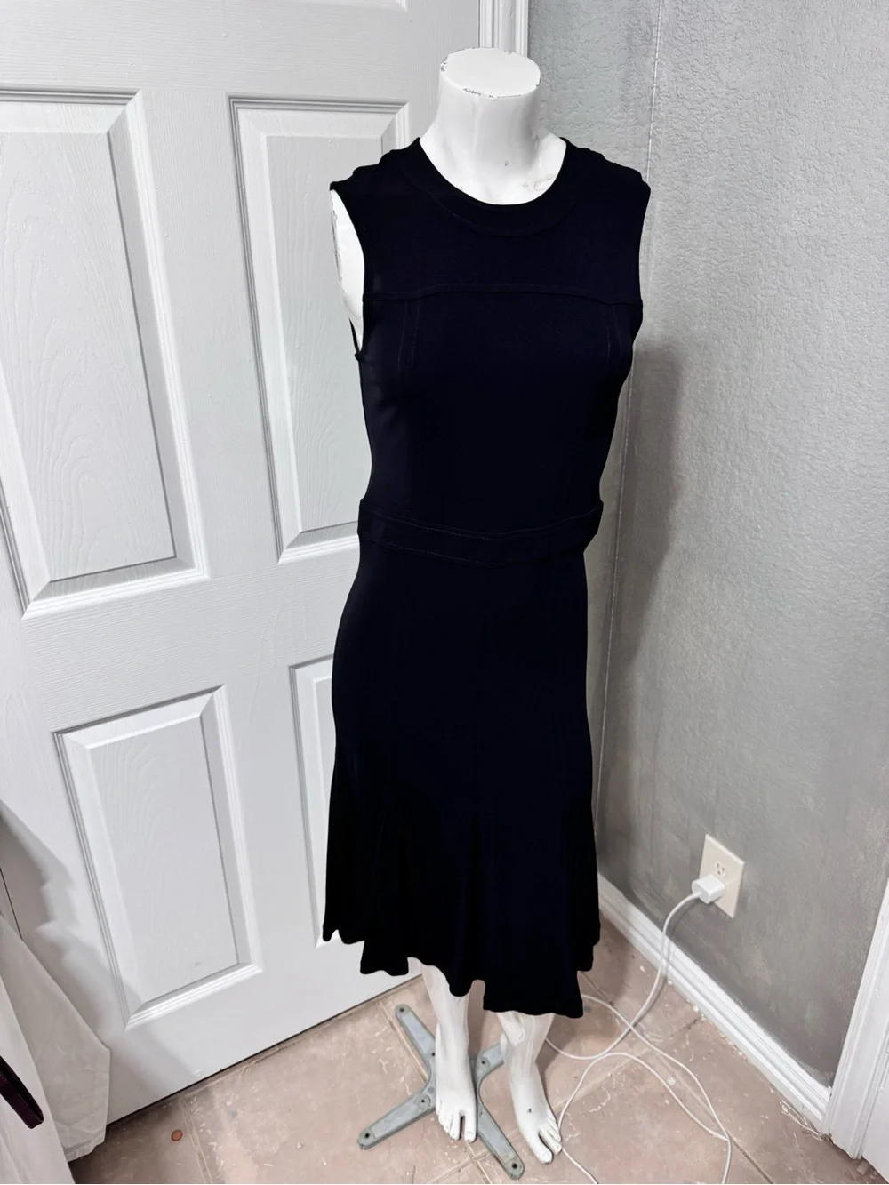 TORY BURCH Classic Black Sleeveless Fit-and-Flare Dress